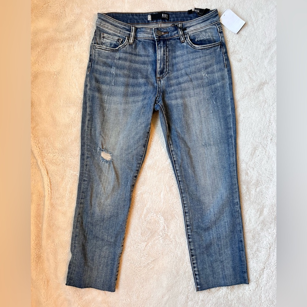 NWT Kut From The Kloth High Rise Reese Crop Straight Leg Jeans Women Siz…